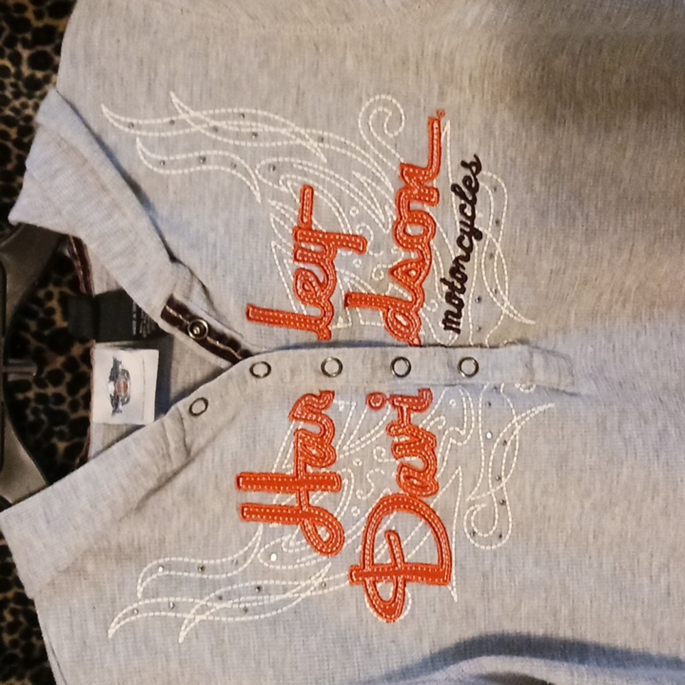 Gray and orange Harley-Davidson hoodie large